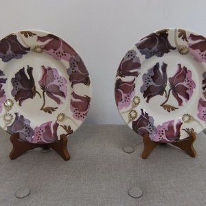 EMMA BRIDGEWATER SET OF 2 PURPLE POPPIES SALAD PLATES